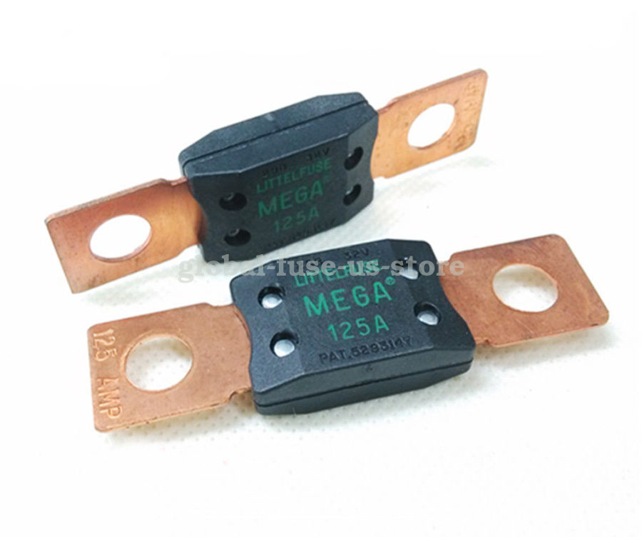 1pc Littelfuse 0298125 Bolt Down Auto Fuse 125A Time Delay 32V 298 Series, MEGA