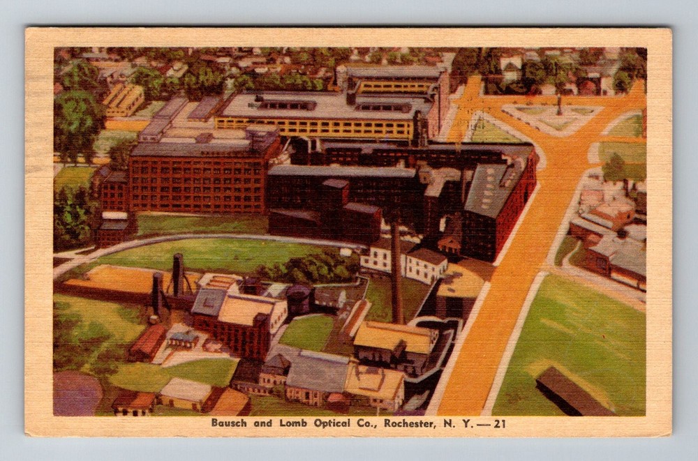 Rochester, NY-New York Bausch and Lomb Optical Co Factory Vintage c1943 Postcard
