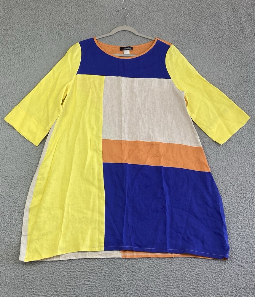 Moonlight Y & S Fashion Design Tunic Dress Colorblock Art-Wear Artsy Lagenlook