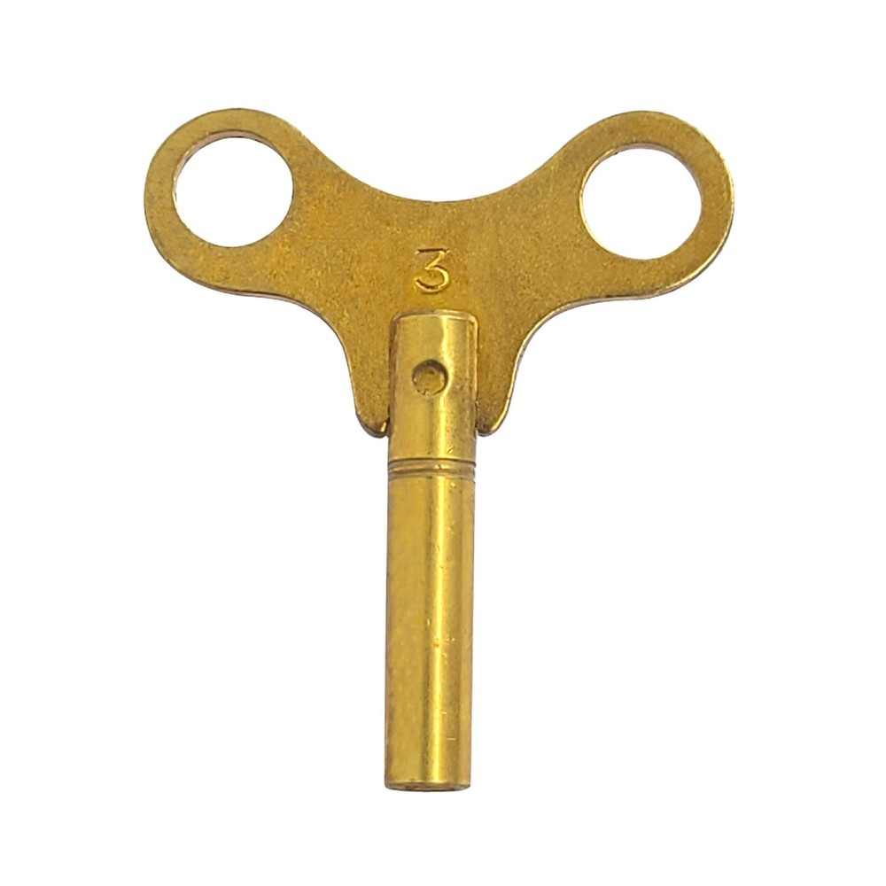 Brass Clock Key Size 3 for Key Wind Clocks Replacement Part