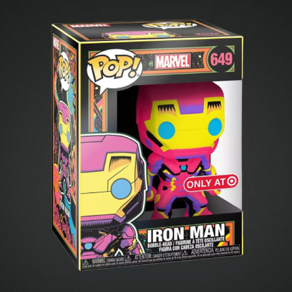 Marvel Black Light Iron Man Exclusive Funko Pop