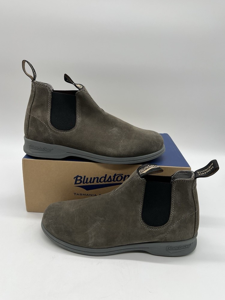 Blundstone 1397 Mens UK 9.5 Sz US 10.5 Olive Suede Chelsea Non Safety Ankle Boot