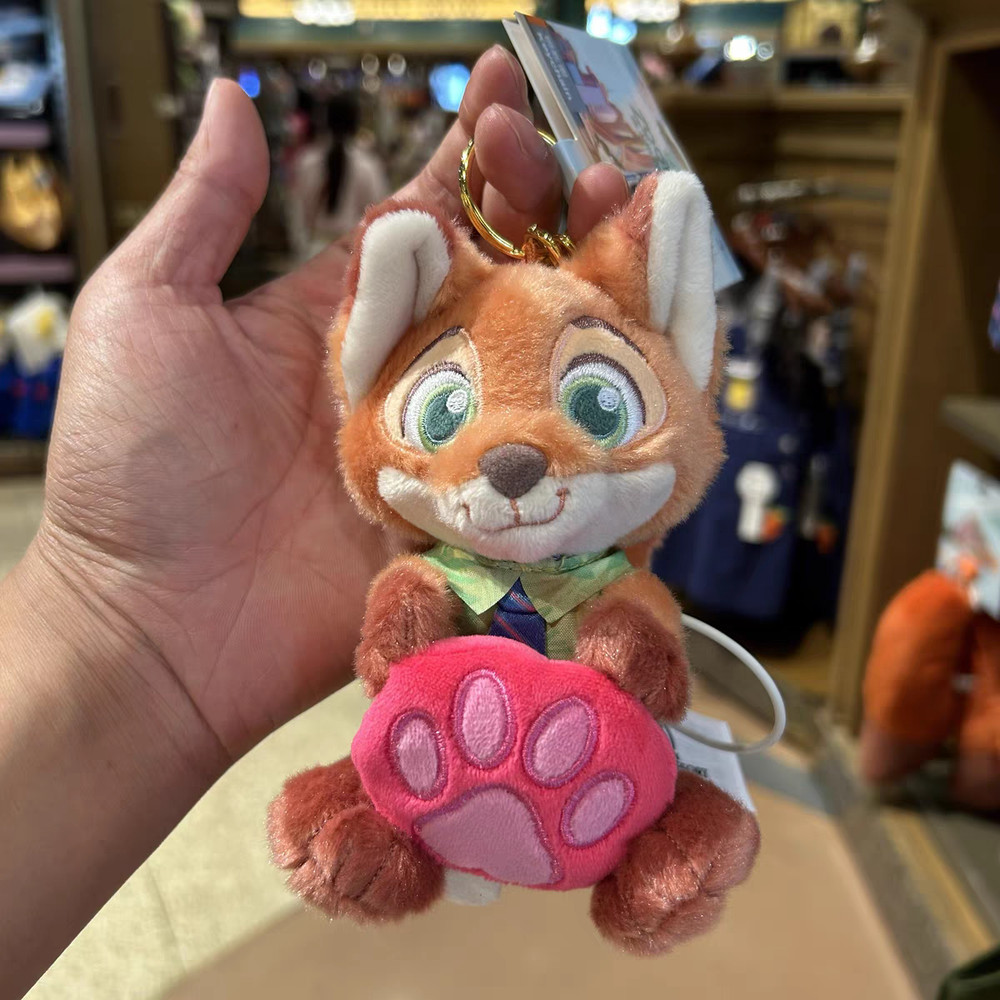 Authentic Disney 2025 Zootopia Nick 5inches Plush Pendant Shanghai Disneyland