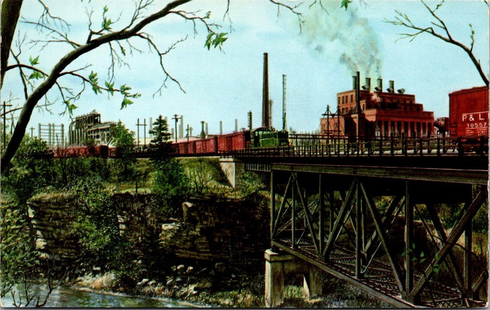 Dr Jim Stamps Postcard Pittsburgh And Lake Erie Railroad Company Freight Train