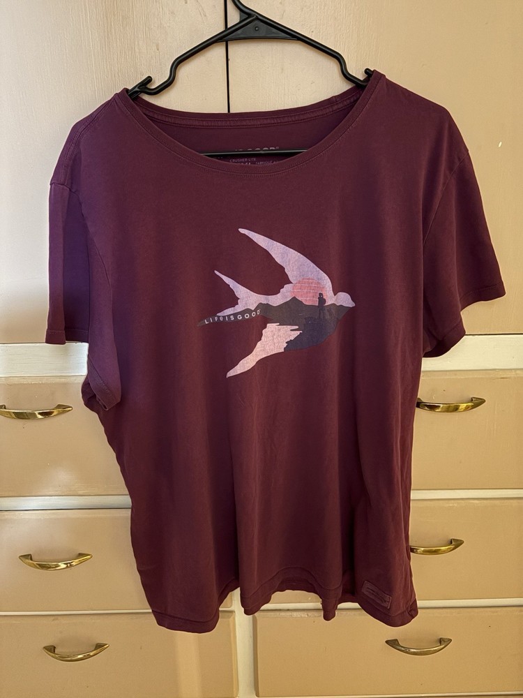 Life Is Good Purple Knit Tee Women’s XL