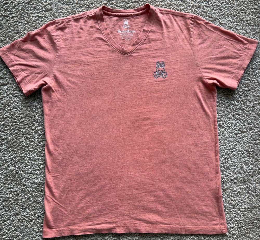 Psycho Bunny men's Pink Coral t-shirt (size 6) Men’s Large
