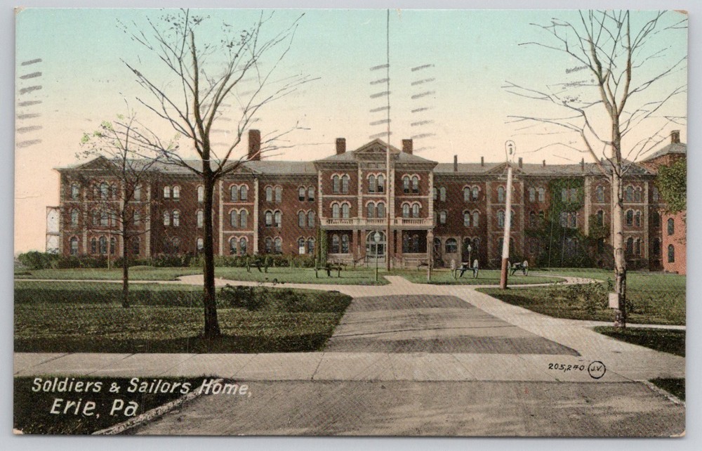 1911 Soldiers & Sailors Home Erie PA Postcard - Valentine & Sons