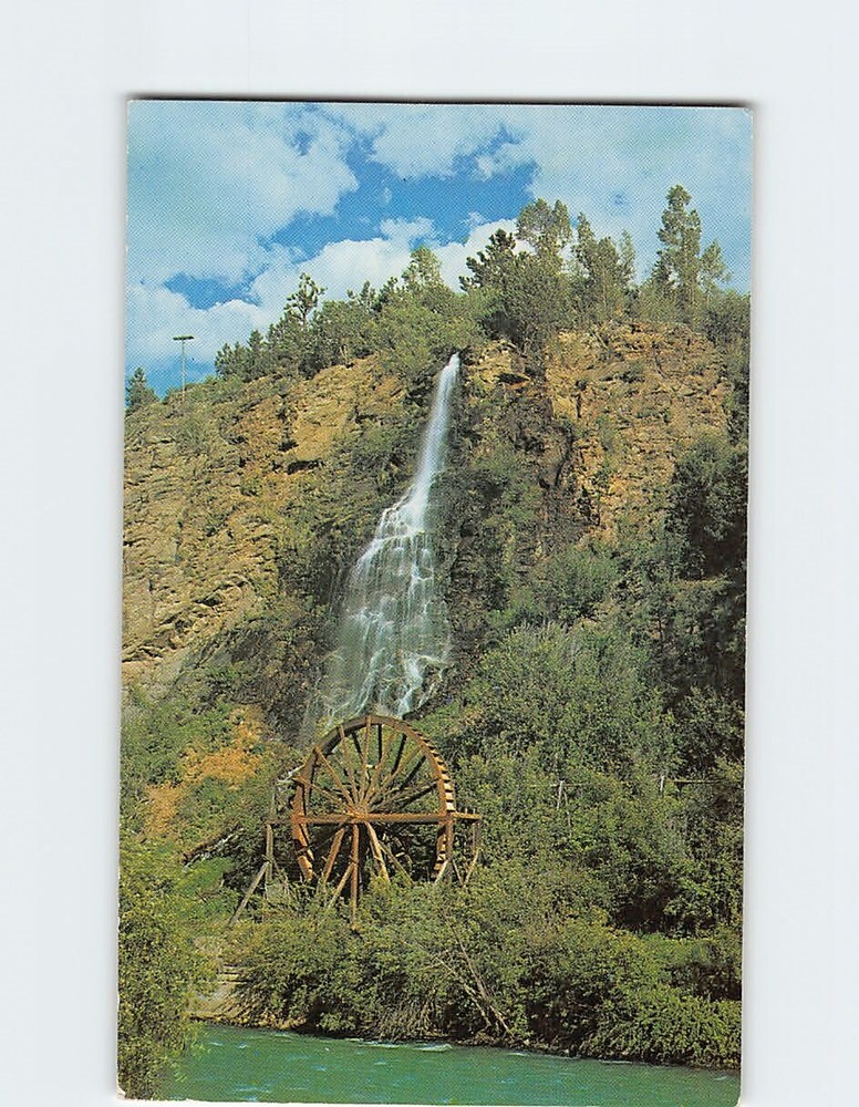Postcard Waterfalls And Water Wheel, Idaho Springs, Colorado