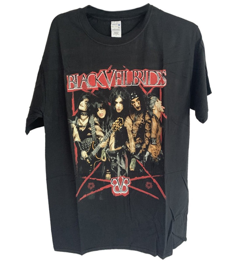Black Veil Brides rock band t-shirt vintage black short sleeve t-shirt QT4304