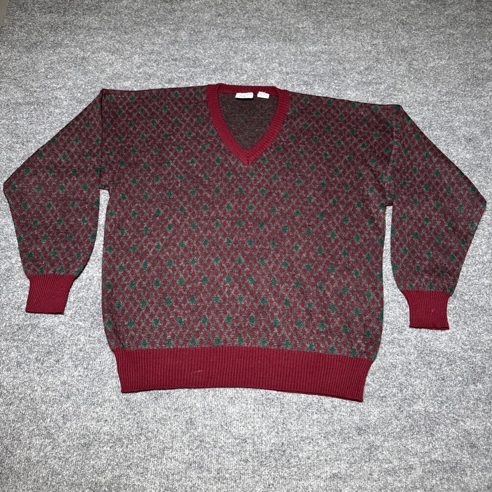 VTG Giorgio Di Firenze Red Made In Italy Pullover Sweater Size L Wool Blend 90s