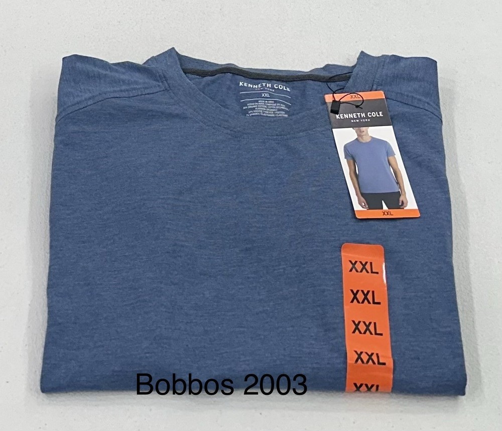 Kenneth Cole Men's Crewneck Short Sleeve T Shirt, Blue, Size XXL