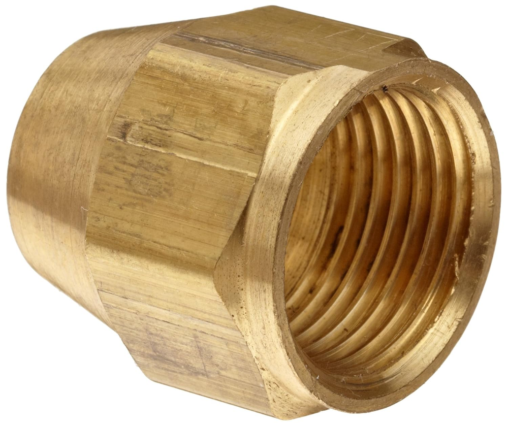 Metals 54014-04 Brass Tube Fitting, Short Flare Nut, 1/4