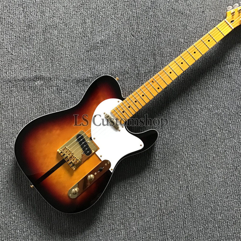 Custom Special Solid TL Electric Guitar Sunburst Maple Fretboard Quilted Maple