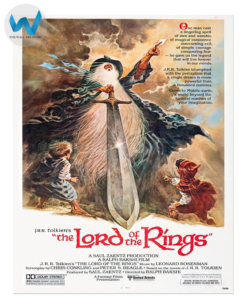 The Lord Of The Rings 1978 Movie Poster Fantasy Wall Art 12X16/16X20/18X24/24X36
