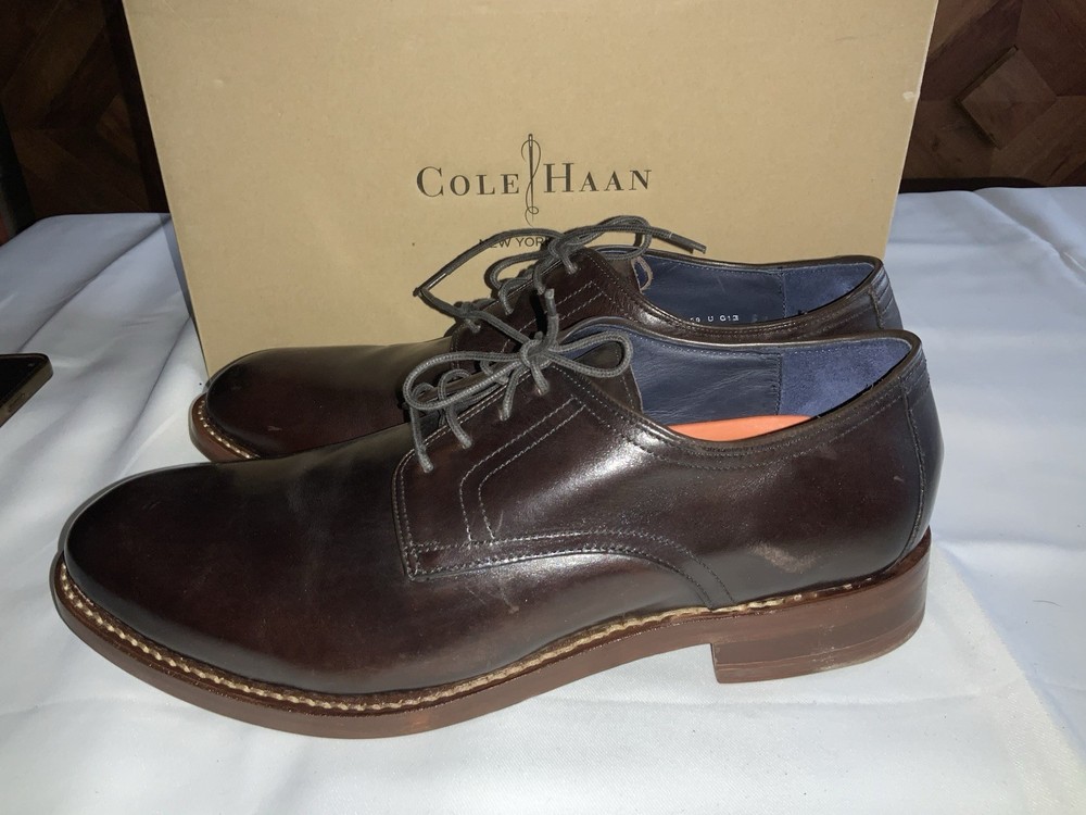 Cole Haan Martin Plain Toe Oxford Shoes,dark Brown,size 11. m,new Wit Box