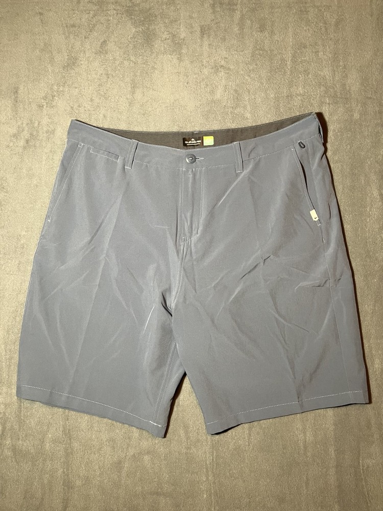 Quiksilver Mens Amphibian Shorts Union Grey Gray 4 way stretch Hybrid 36
