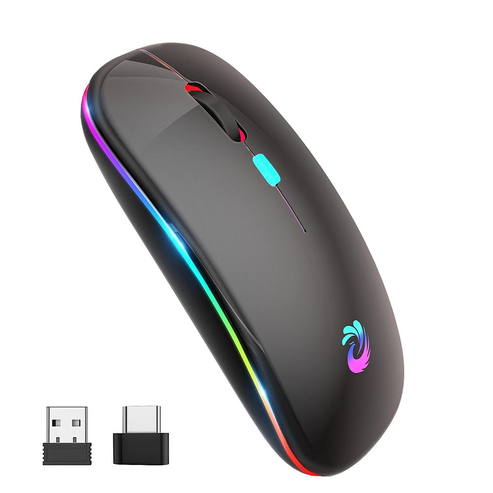 Rechargeable Slim Silent LED Wireless Mouse 2.4G Portable Office Optical