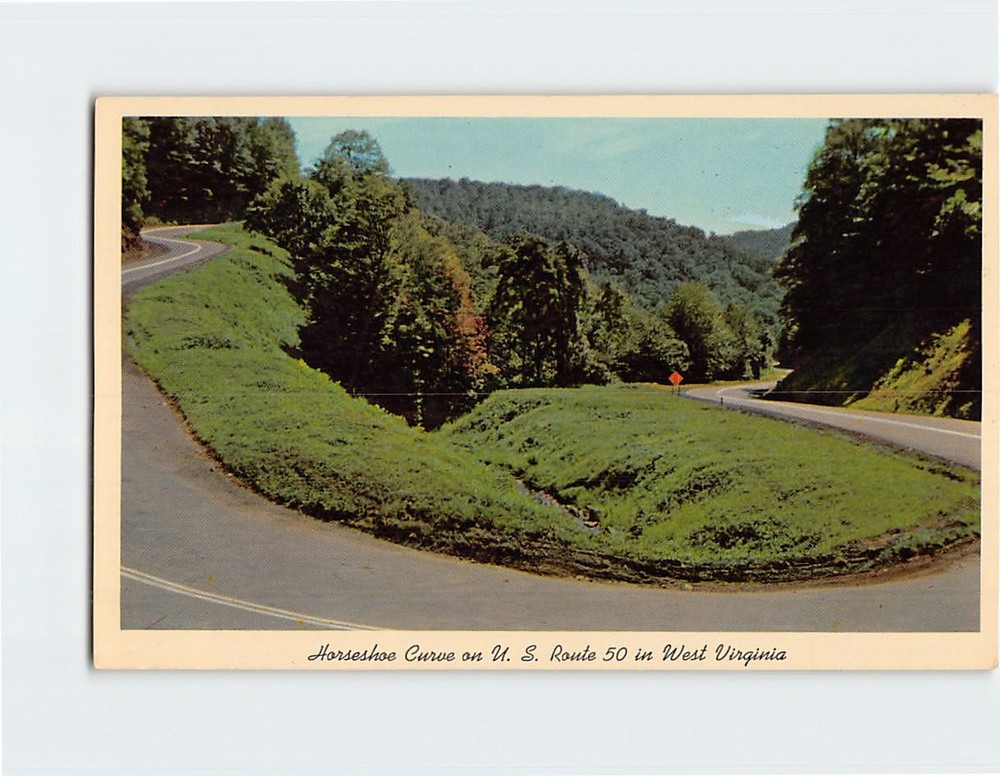 Postcard Horseshoe Curve on US Route 50 in West Virginia USA
