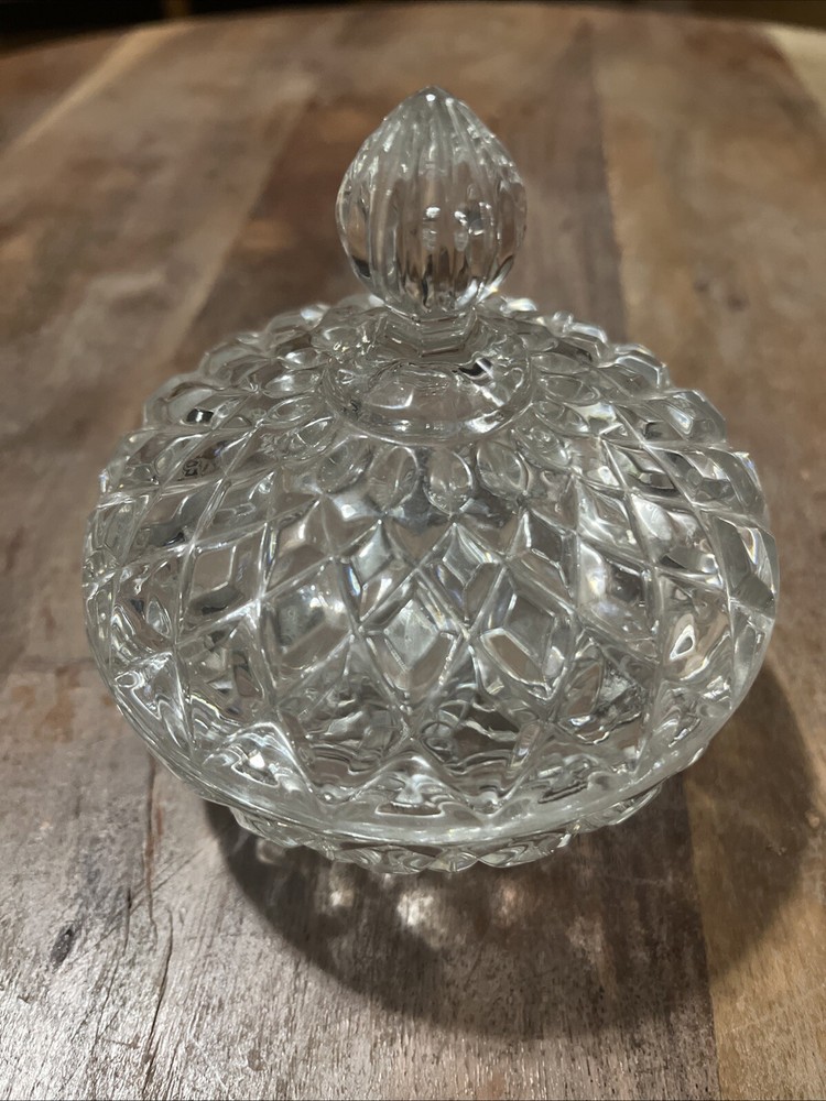 Kristal Zajecar 24% Lead Crystal Glass Candy Dish with Lid Trinket Bowl