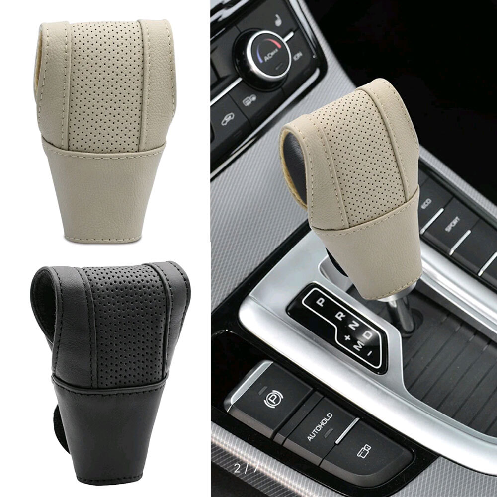 1× Car Gear Shift Cover Leather Shift Lever Cover Shifter Knob Protective Cover