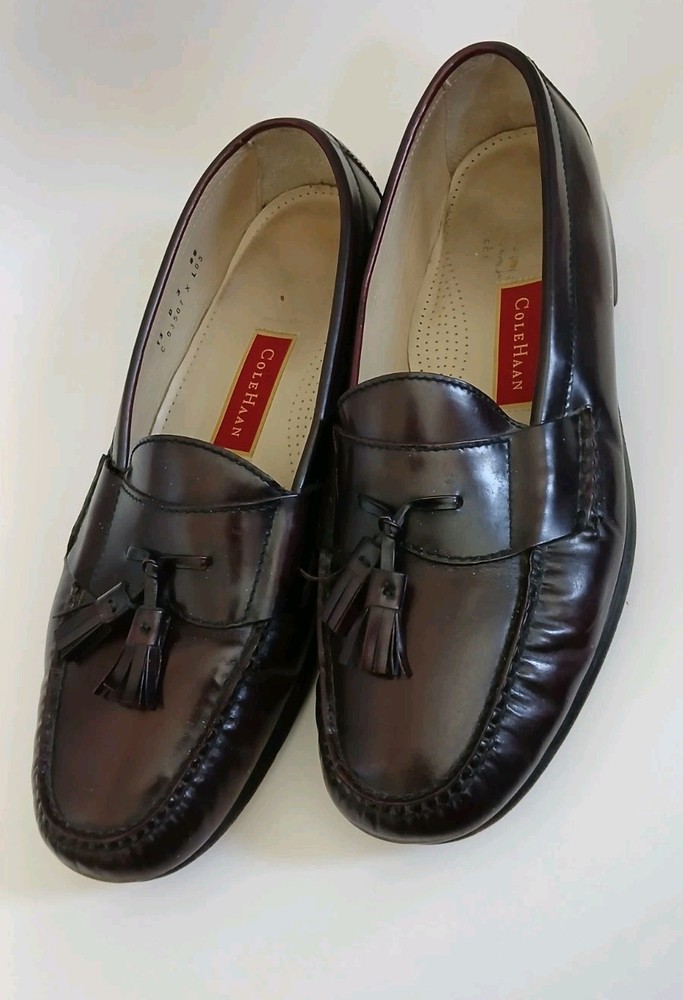 Cole Haan Men's Tassel Loafers Shoes Size 13 D Leather Cordovan Oxblood Burgundy
