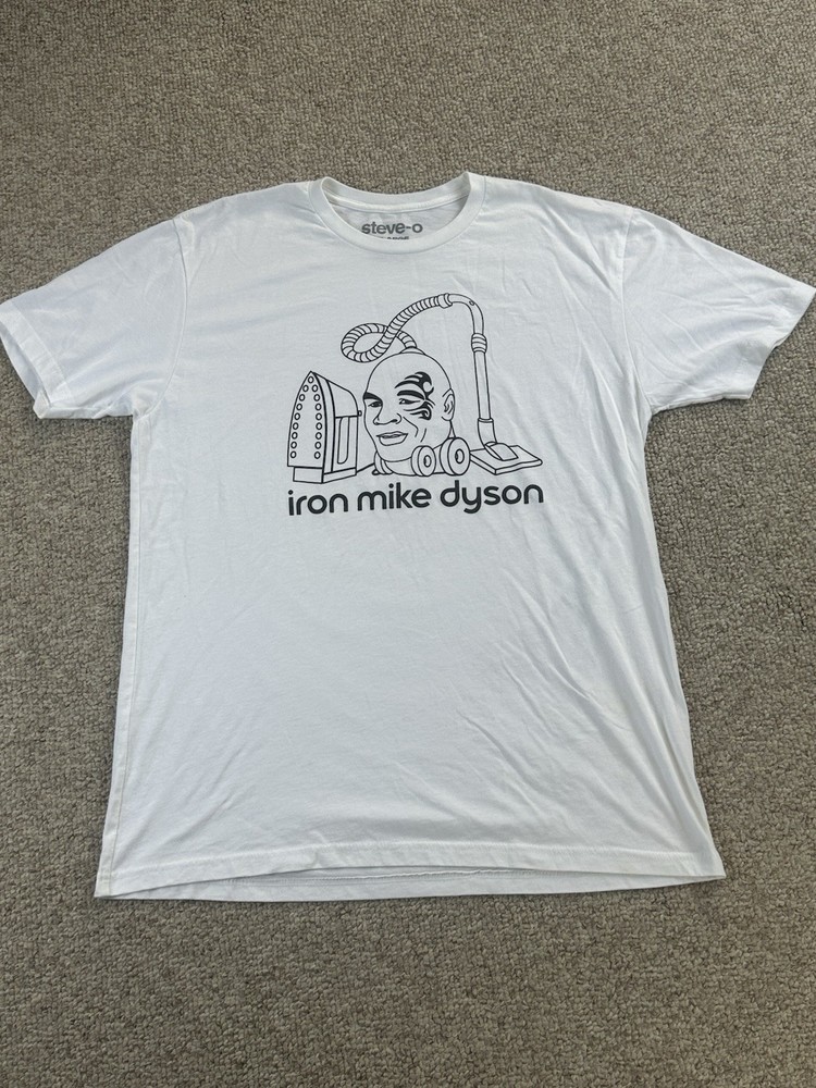 Steve-O Iron Mike Dyson Tshirt Size XL White Humor Comedy