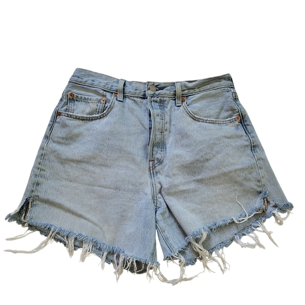 Levi's Size 30 High Waisted Button Fly Light Wash Cut Off Jeans Summer Beach