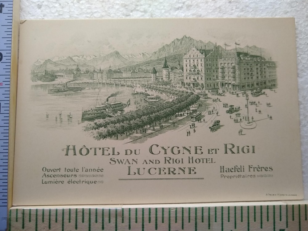 Postcard Swan and Rigi Hotel Lucerne Lucerne Switzerland
