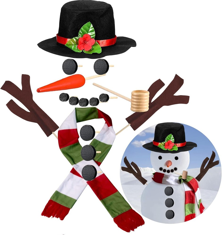 Snowman Decorating Kit, 16Pcs Christmas Making Kit Red