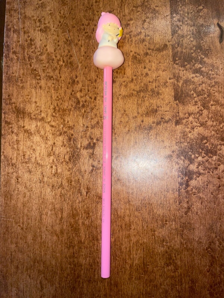 Vintage 1984 Sanrio Little Twin Stars LALA Pink Pencil w/ Topper