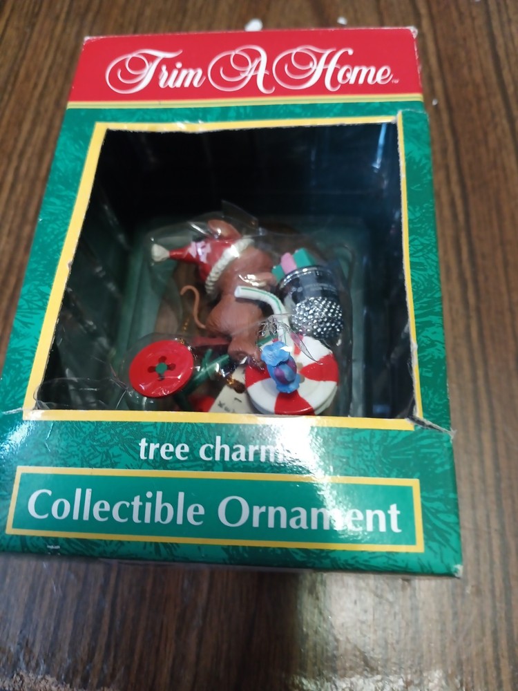 Trim A Home Collectible Tree Charm Christmas Ornament Bear Riding Bike
