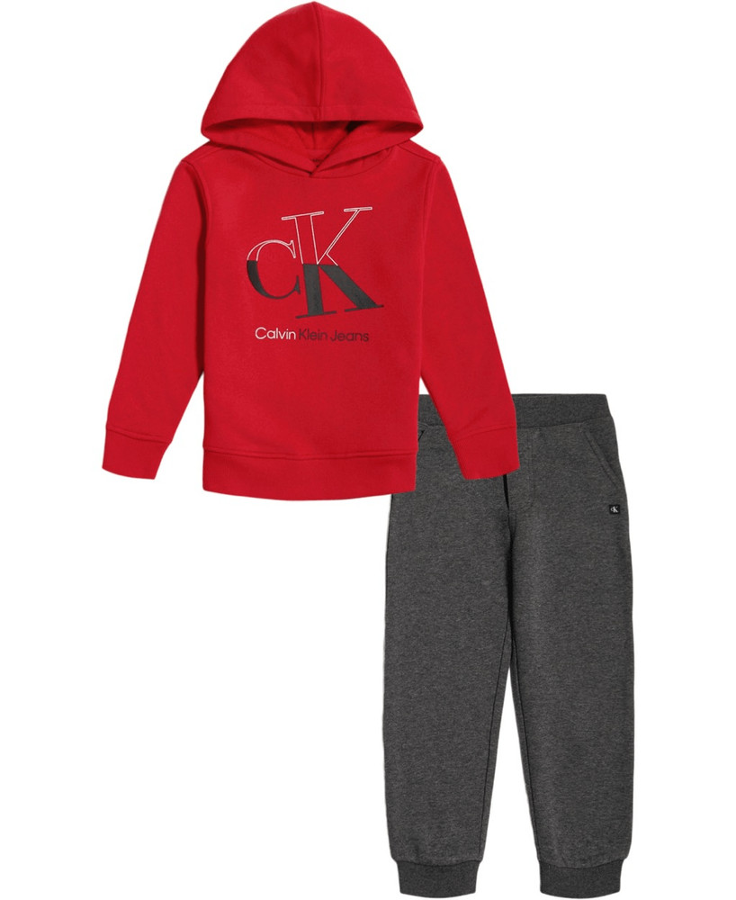 Calvin Klein Little Boy's Hoodie  - Red Multi - Size 6