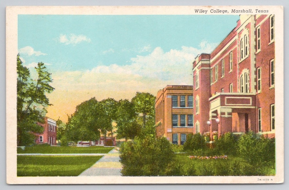 Wiley College Marshall Texas Linen Postcard Curteich Vintage 1930s Campus View