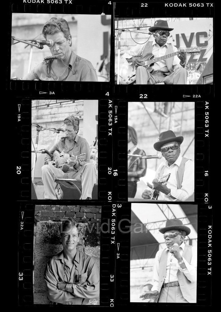 '91 John Lee Hooker John Hammond Jr Newport Jazz Fest 35mm 6 Negative Lot C196