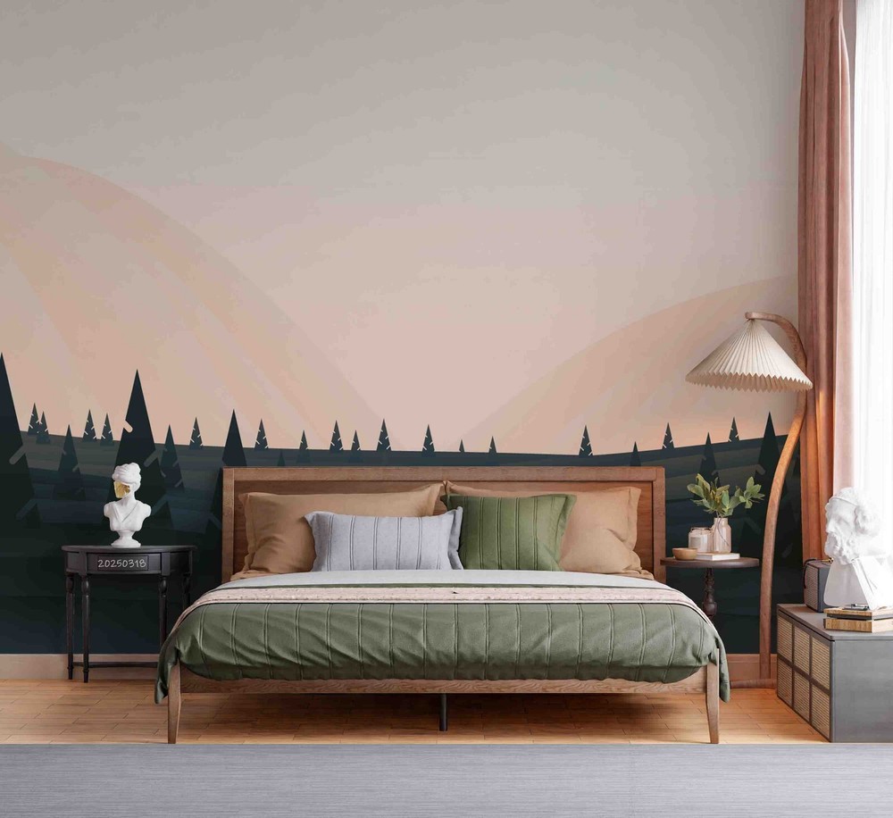 3D Mountain Forest Abstract Wallpaper Wall Murals Removable Wallpaper-image