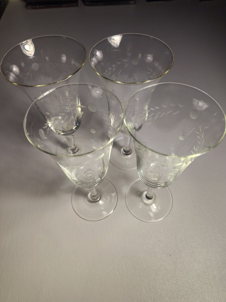 Set Of 4 Princess House Heritage Goblets Juice Wine Small Footed Glass