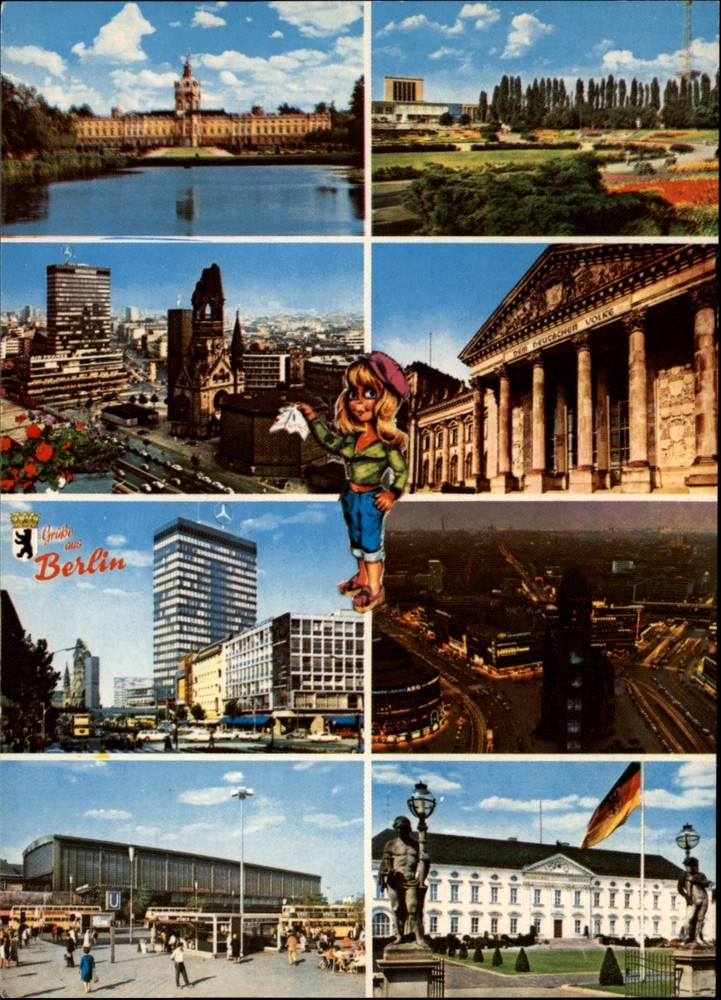 Gruss Aus Berlin Germany view vintage postcard m792