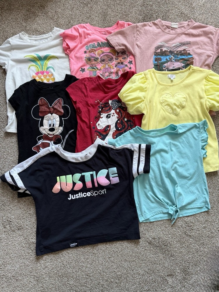 Lots Of Justice and Graphic T-Shirt Bundle for Girls Size 7-8