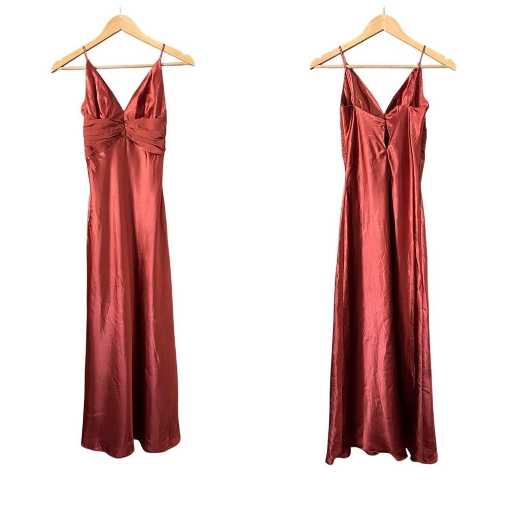 Kiki USA Vintage Maxi Length Dress Rusty Orange Size XS Fairy Y2K Party