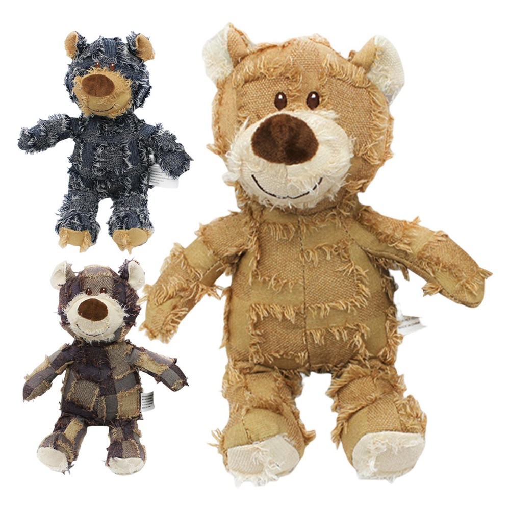 Pet Dog Toy Teddy Bear Stuffed Squeaky Toy Plush Bear Play Toy Puppy Chew Toy