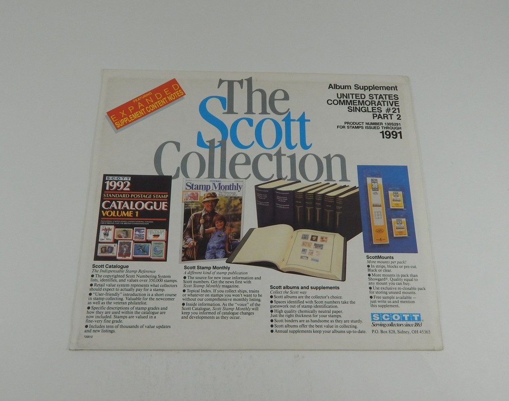 The Scott Collection US Commemorative Singles #21 1991 Stamp Album Pages