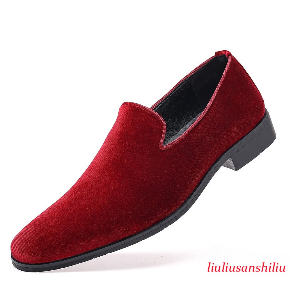 Men's Casual Slip on Loafer Velvet Dress Shoes Spring Wedding Oxford Lightweight