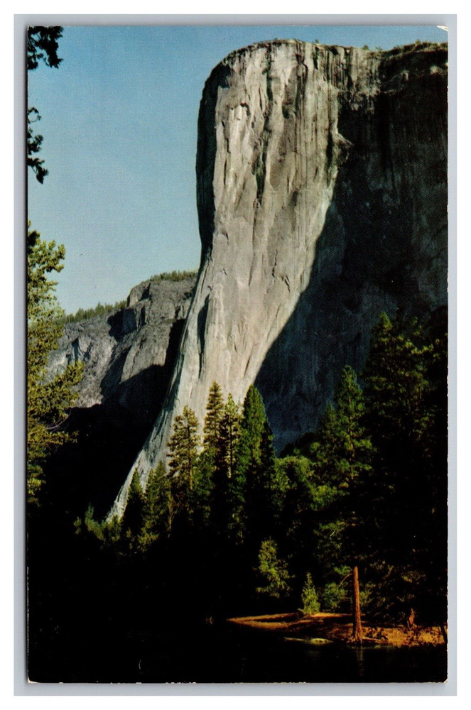 Yosemite National Park CA California El Capitan Granite Monolith Chrome Postcard