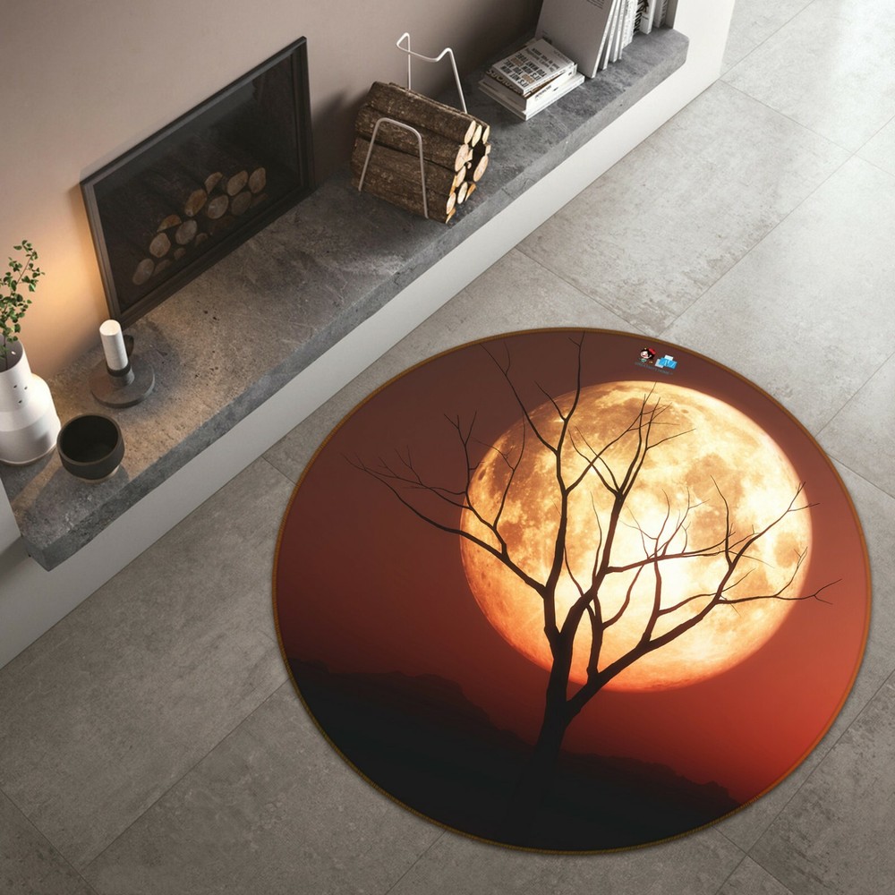3D Night Moon Tree NAO4498 Game Rug Mat Elegant Photo Carpet Mat Fay