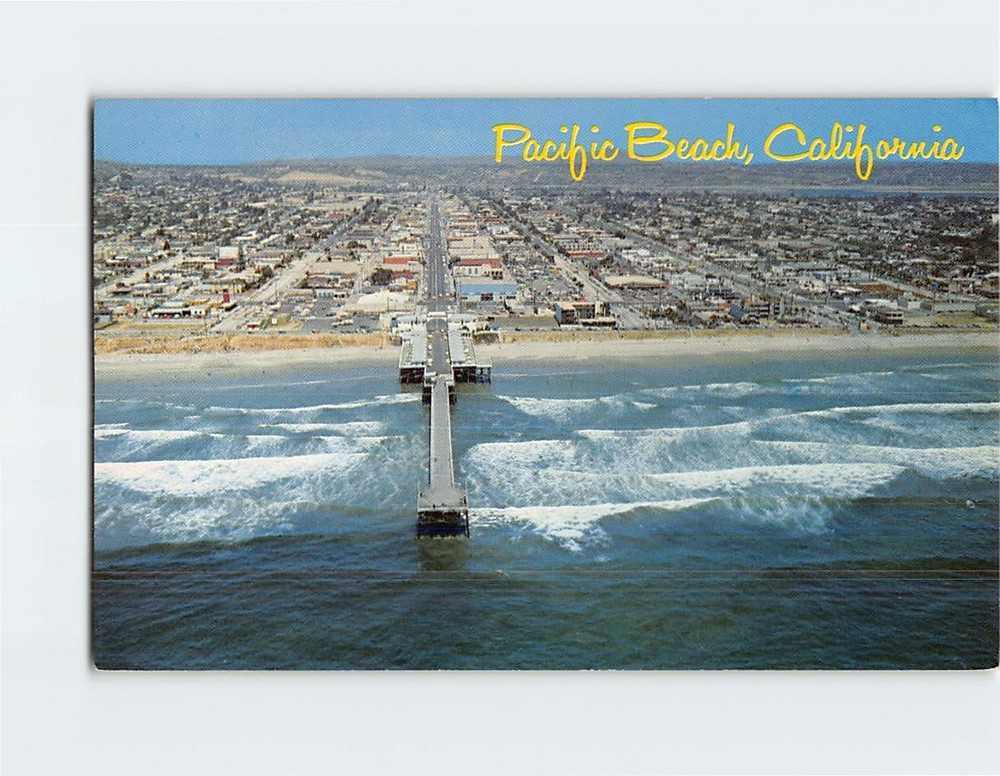 Postcard Aerial View of Pacific Beach California USA