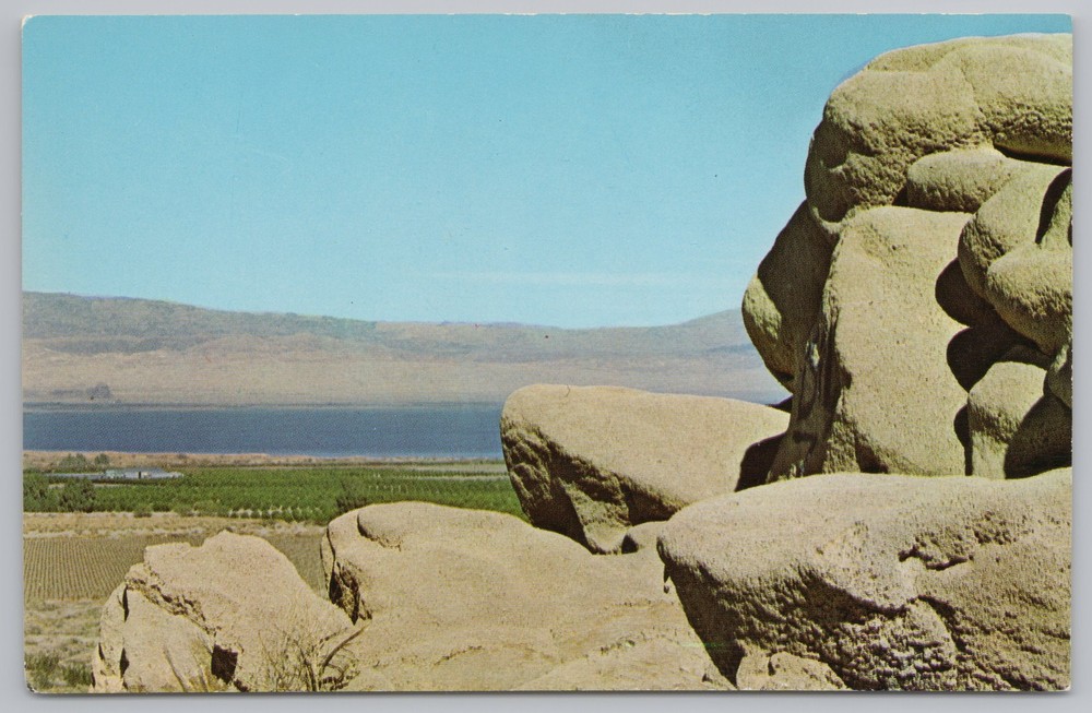 State View~Travertine Rock Off Hwy 99 @ Gulf of California~Vintage Postcard
