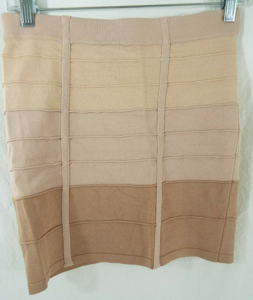 Charlotte Russe Shades of Tan Mini Skirt Size Large Preowned