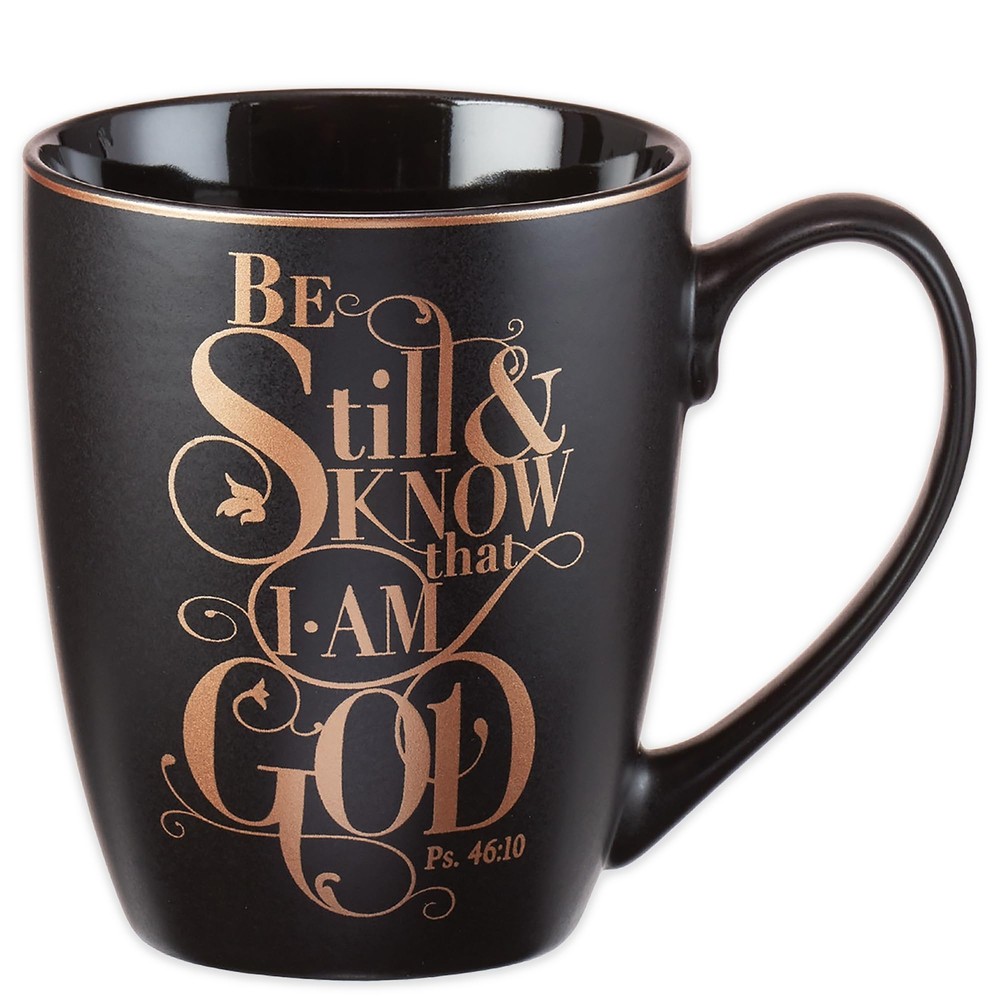 Taza de café de cerámica negra mate Christian Art Gifts - 12 oz. Plomo y cadmio-fr...