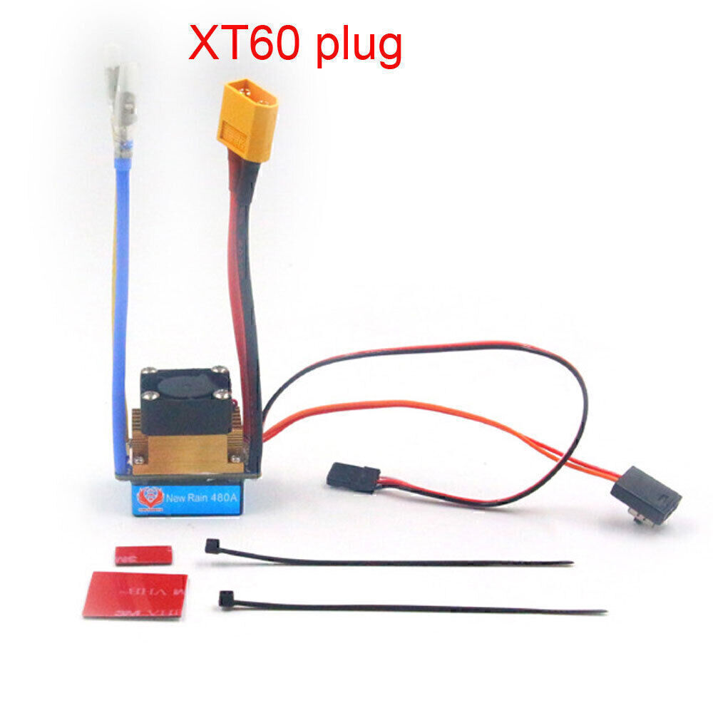 Brushed 480A Waterproof ESC 3 Modes for 540 550 775 Motor RC Car Truck Crawler