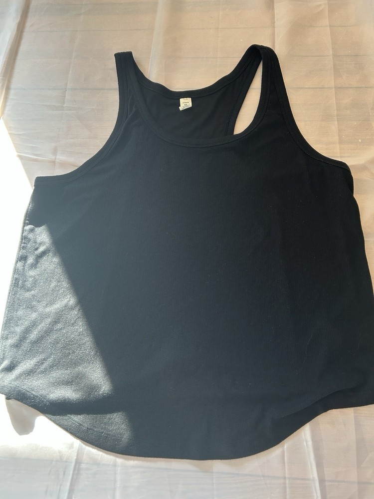 All in Motion GO-DRY Ultralite Ribbed Racerback Scoop Tank Black XXL